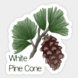 White Pine Cone Sticker